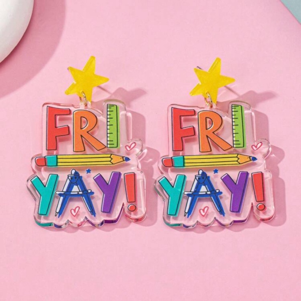 Fri-Yay Resin Drop Earrings